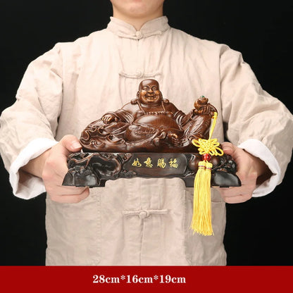 Resin Maitreya Figure Statue Chinese Ruyi Blessed Buddha Home Living Room, Room, Office Art Deco Statue Free Delivery