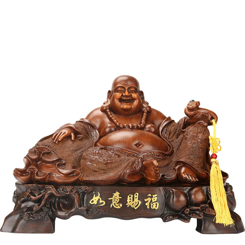 Resin Maitreya Figure Statue Chinese Ruyi Blessed Buddha Home Living Room, Room, Office Art Deco Statue Free Delivery