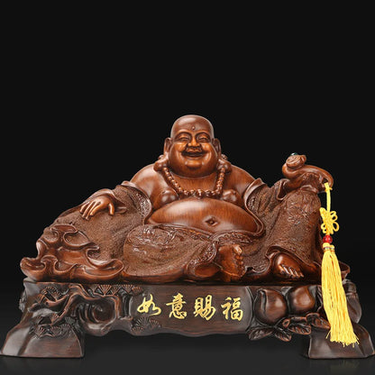 Resin Maitreya Figure Statue Chinese Ruyi Blessed Buddha Home Living Room, Room, Office Art Deco Statue Free Delivery