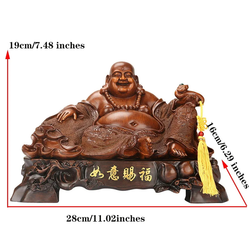 Resin Maitreya Figure Statue Chinese Ruyi Blessed Buddha Home Living Room, Room, Office Art Deco Statue Free Delivery
