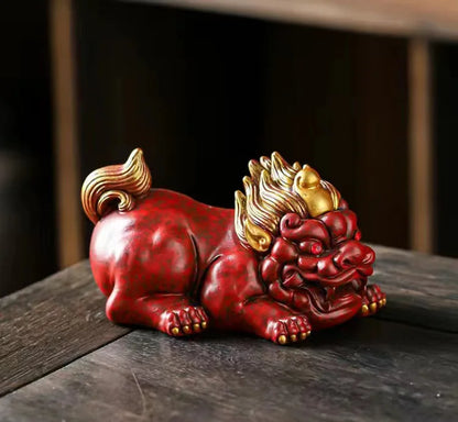 Resin Mascot-Pixiu Decorative Statue Resin Art Sculpture Chinese God Beast Home Room ，Office，Car，Feng Shui Statue