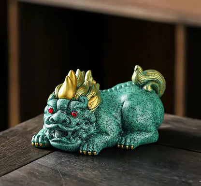 Resin Mascot-Pixiu Decorative Statue Resin Art Sculpture Chinese God Beast Home Room ，Office，Car，Feng Shui Statue