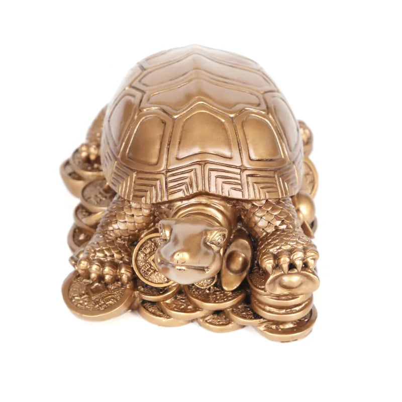 Resin Money-gathering Turtle Mascot Statue Cute Home Room, office Decoration Feng Shui Statue Chinese characteristic ornaments