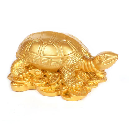 Resin Money-gathering Turtle Mascot Statue Cute Home Room, office Decoration Feng Shui Statue Chinese characteristic ornaments