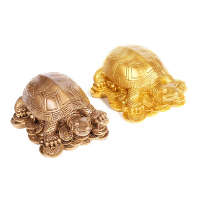 Resin Money-gathering Turtle Mascot Statue Cute Home Room, office Decoration Feng Shui Statue Chinese characteristic ornaments