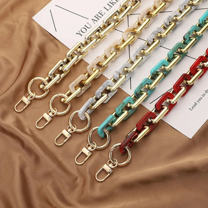 Resin Multicolor Accessories Gold Women's Shoulder Metal Chain Strap Crossbody Bag Parts
