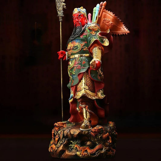 Resin Painting Guan Gong Buddha Statues Guan Yu Sculptures Room Home Buddhist Hall Office Living Room Decoration Accessories