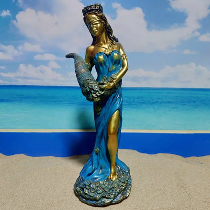 Resin Sculpture Figures Blinded Greek Wealth Goddess Plouto Fortune Sculpture Home Decor Office Gift