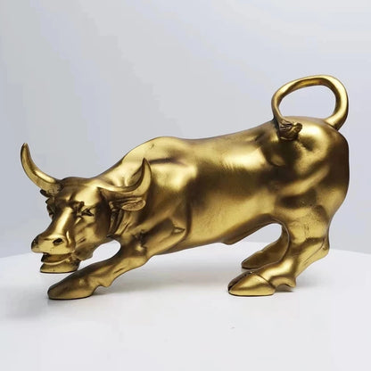 Resin Wall Street Bull Figurine Cattle OX Statue Market Miam Bull Home Feng Shui Art Office Desktop Decor Sculpture Home Decor