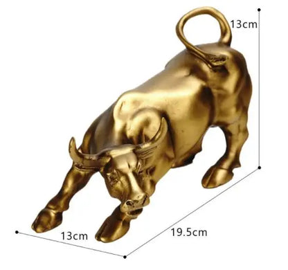 Resin Wall Street Bull Figurine Cattle OX Statue Market Miam Bull Home Feng Shui Art Office Desktop Decor Sculpture Home Decor