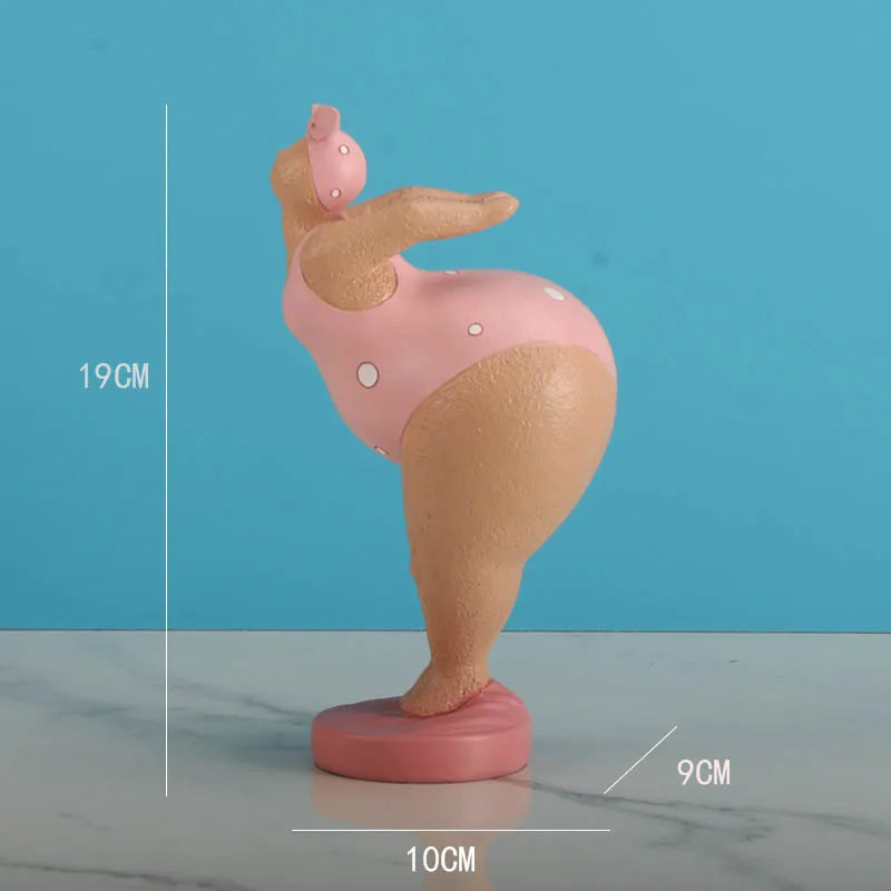 Resin Yoga Fat Lady Figurines Abstract Woman Statue Nordic Creative Ornaments Home Decor Living Room Desk Decoration Craft Gifts