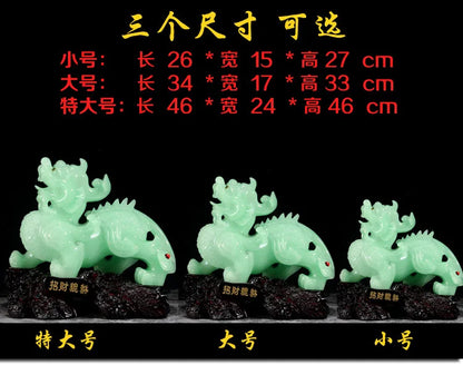 Resin crafts blue ice jade fortune pixiu placed a pair of large living room decoration shop opening gift