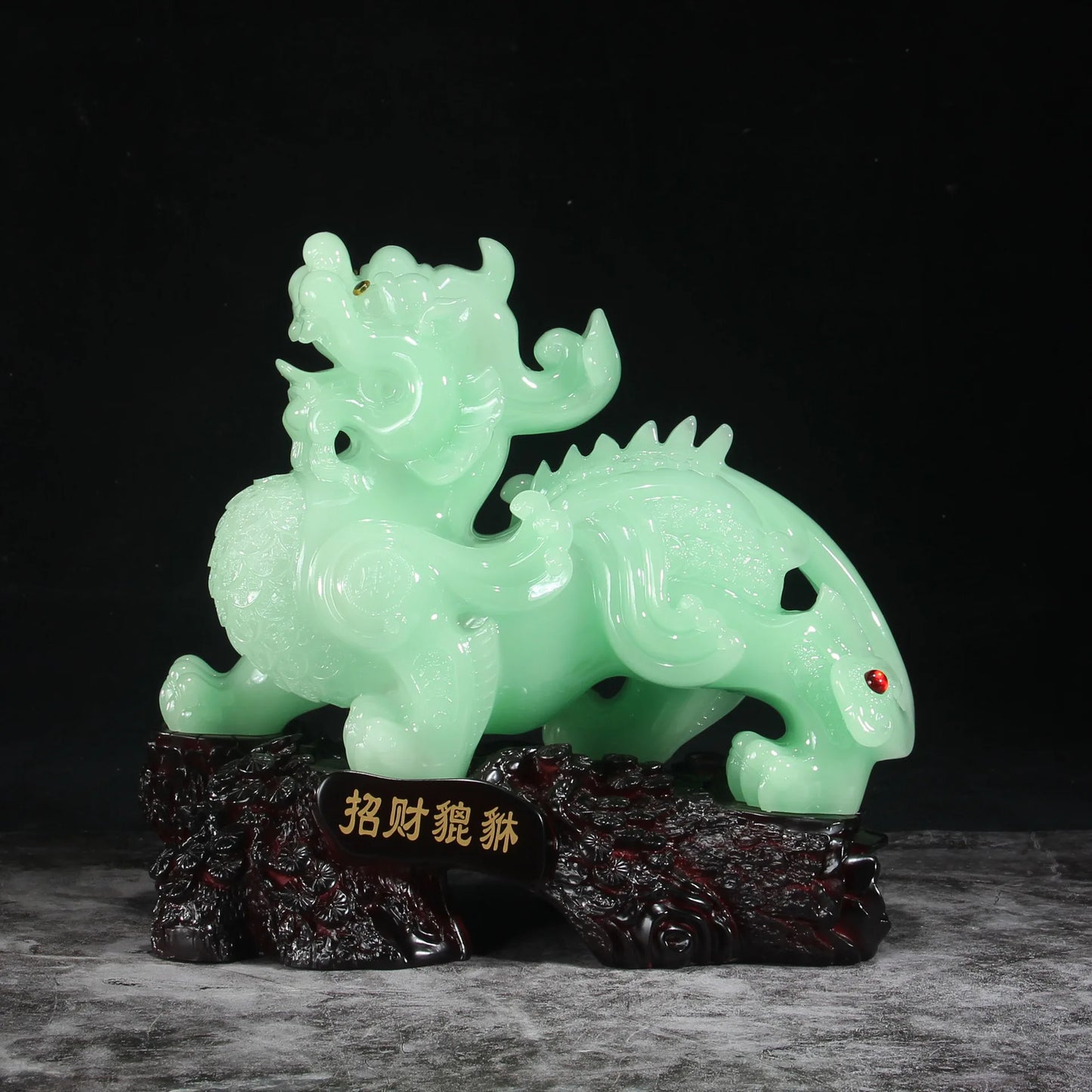 Resin crafts blue ice jade fortune pixiu placed a pair of large living room decoration shop opening gift
