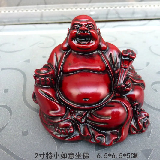 Resin doll Buddha statue imitates mahogany Maitreya set Buddha, and all laughing Buddha statues are customized make Sakyamuni
