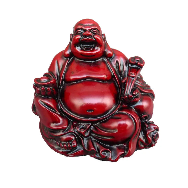 Resin doll Buddha statue imitates mahogany Maitreya set Buddha, and all laughing Buddha statues are customized make Sakyamuni