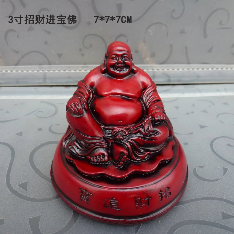 Resin doll Buddha statue imitates mahogany Maitreya set Buddha, and all laughing Buddha statues are customized make Sakyamuni