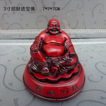 Resin doll Buddha statue imitates mahogany Maitreya set Buddha, and all laughing Buddha statues are customized make Sakyamuni