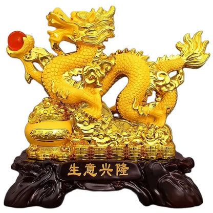 Resin dragon bead handicraft furnishing articles Prosperous home decoration decoration mascot Fengshui statue