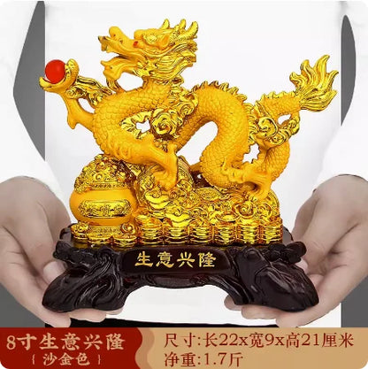 Resin dragon bead handicraft furnishing articles Prosperous home decoration decoration mascot Fengshui statue