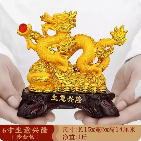 Resin dragon bead handicraft furnishing articles Prosperous home decoration decoration mascot Fengshui statue