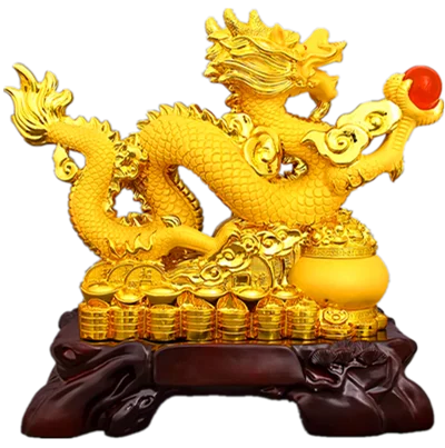 Resin dragon bead handicraft furnishing articles Prosperous home decoration decoration mascot Fengshui statue