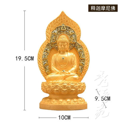 Resin golden avalokitesvara amida Buddha shakyamuni Buddha medicine guru Buddha maitreya crafts home decoration supplies temple