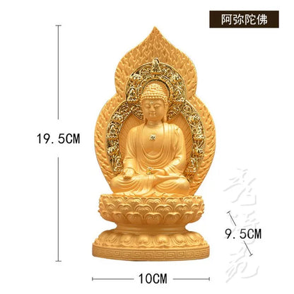 Resin golden avalokitesvara amida Buddha shakyamuni Buddha medicine guru Buddha maitreya crafts home decoration supplies temple