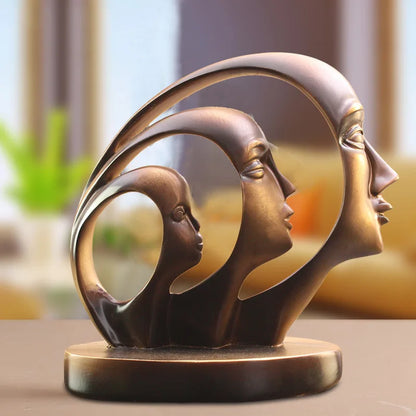 Resin home decoration beauty face set a business gift simple modern arts and crafts creative gift free shipping