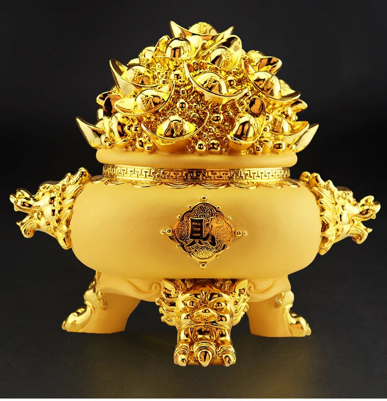 Resin money box statue Gold ingot boxes Feng Shui home decoration  accessories birthday present home decor