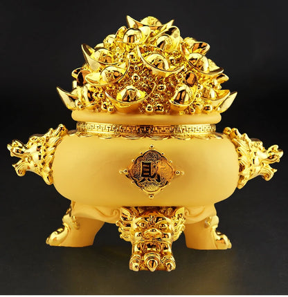 Resin money box statue Gold ingot boxes Feng Shui home decoration  accessories birthday present home decor