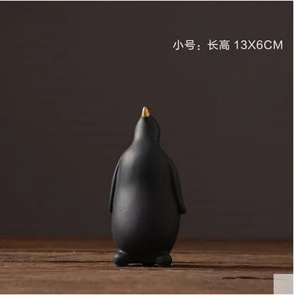 Resin penguin crafts living room creative furnishing modern simple home decoration for free shipping
