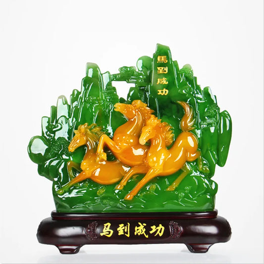 Resin statue handicraft living room TV cabinet office desktop ornaments wedding gift Modern 3D Feng Shui Four kinds of modelln