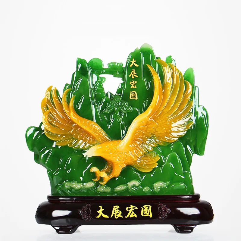 Resin statue handicraft living room TV cabinet office desktop ornaments wedding gift Modern 3D Feng Shui Four kinds of modelln
