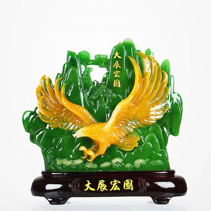 Resin statue handicraft living room TV cabinet office desktop ornaments wedding gift Modern 3D Feng Shui Four kinds of modelln