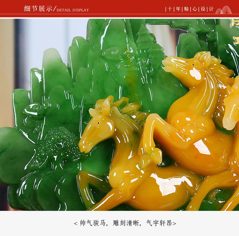 Resin statue handicraft living room TV cabinet office desktop ornaments wedding gift Modern 3D Feng Shui Four kinds of modelln