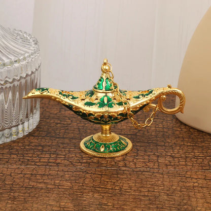 Retro Aladdin Magic Lamp, Home Decoration, Traditional, Hollow Out, Fairy Tale, Wishing Genie, Tea Pot Crafts, L12x H6.8cm