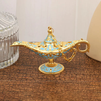 Retro Aladdin Magic Lamp, Home Decoration, Traditional, Hollow Out, Fairy Tale, Wishing Genie, Tea Pot Crafts, L12x H6.8cm