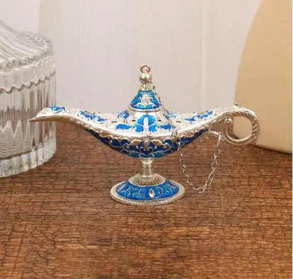 Retro Aladdin Magic Lamp, Home Decoration, Traditional, Hollow Out, Fairy Tale, Wishing Genie, Tea Pot Crafts, L12x H6.8cm