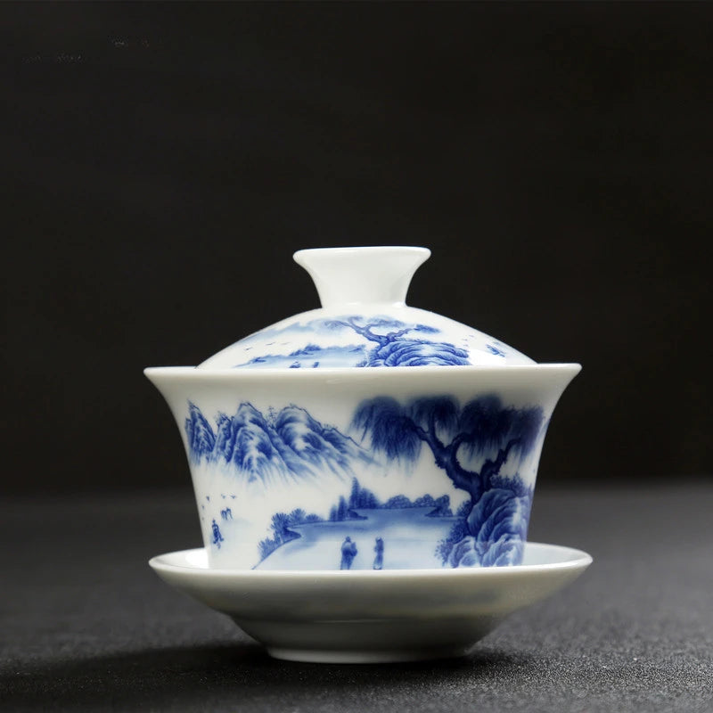 Retro Ceramic Gaiwan Tea Cup Customized Handmade Tureen Chinese Portable Tea Bowl Personal Teacup Household Tea Set Accessories