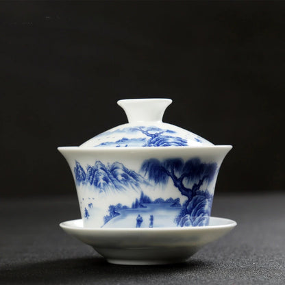 Retro Ceramic Gaiwan Tea Cup Customized Handmade Tureen Chinese Portable Tea Bowl Personal Teacup Household Tea Set Accessories