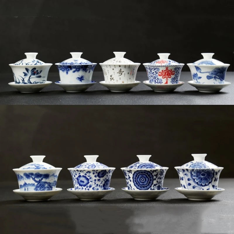 Retro Ceramic Gaiwan Tea Cup Customized Handmade Tureen Chinese Portable Tea Bowl Personal Teacup Household Tea Set Accessories