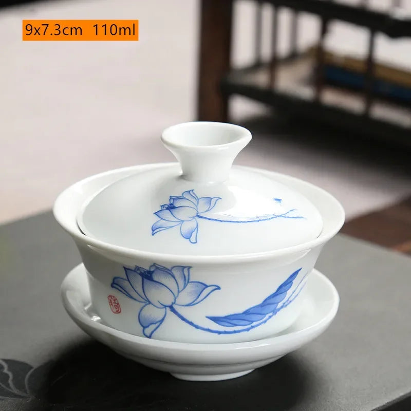 Retro Ceramic Gaiwan Tea Cup Customized Handmade Tureen Chinese Portable Tea Bowl Personal Teacup Household Tea Set Accessories