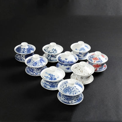 Retro Ceramic Gaiwan Tea Cup Customized Handmade Tureen Chinese Portable Tea Bowl Personal Teacup Household Tea Set Accessories
