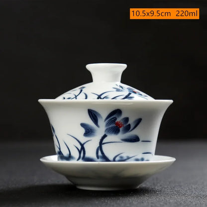 Retro Ceramic Gaiwan Tea Cup Customized Handmade Tureen Chinese Portable Tea Bowl Personal Teacup Household Tea Set Accessories