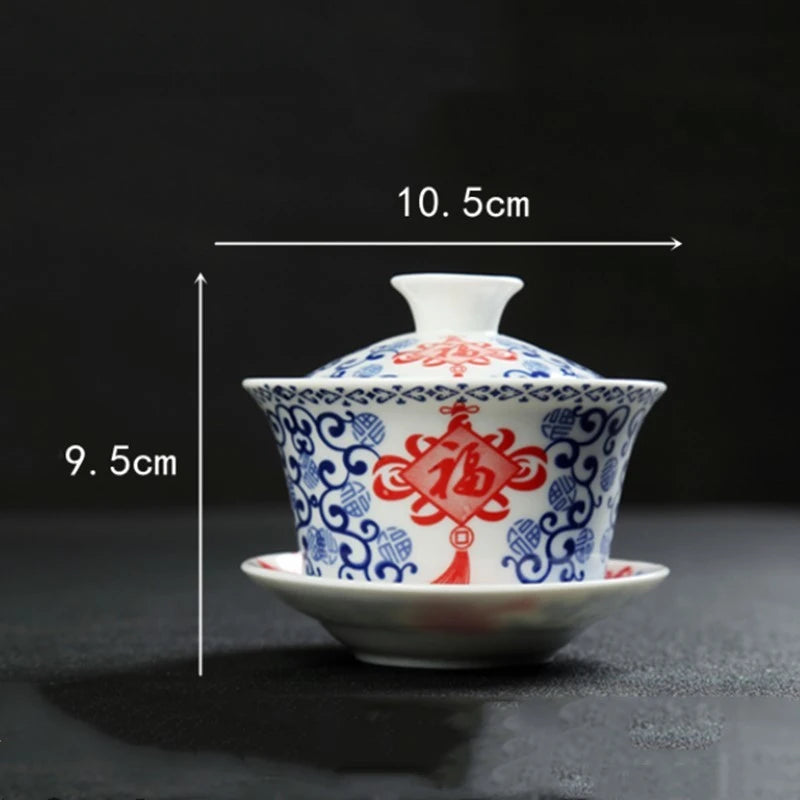 Retro Ceramic Gaiwan Tea Cup Customized Handmade Tureen Chinese Portable Tea Bowl Personal Teacup Household Tea Set Accessories