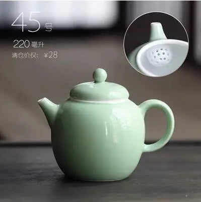 Retro Ceramic Kiln Change Teapot, Coarse Ceramic, Lifting Beam Pot, Household Kungfu Tea Set
