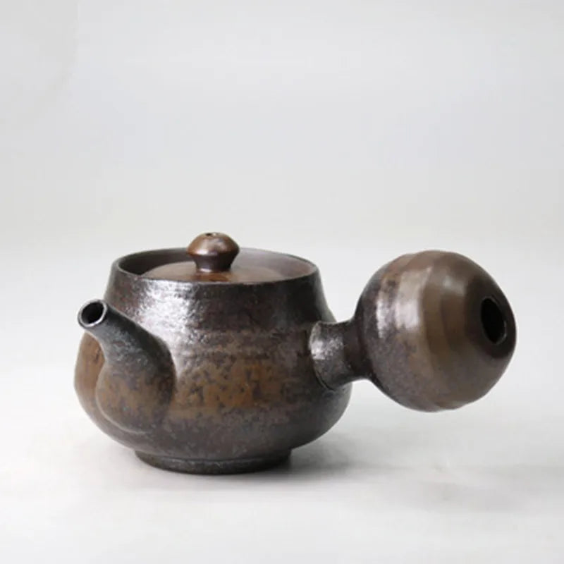 Retro Ceramic Kiln Change Teapot, Coarse Ceramic, Lifting Beam Pot, Household Kungfu Tea Set