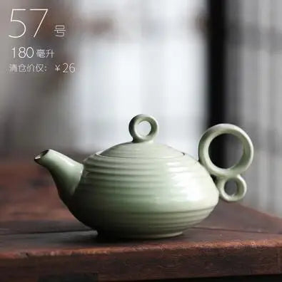 Retro Ceramic Kiln Change Teapot, Coarse Ceramic, Lifting Beam Pot, Household Kungfu Tea Set