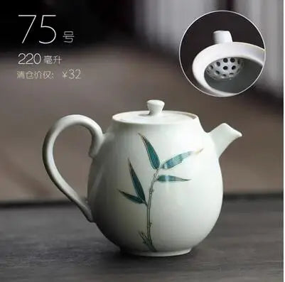 Retro Ceramic Kiln Change Teapot, Coarse Ceramic, Lifting Beam Pot, Household Kungfu Tea Set
