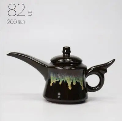 Retro Ceramic Kiln Change Teapot, Coarse Ceramic, Lifting Beam Pot, Household Kungfu Tea Set